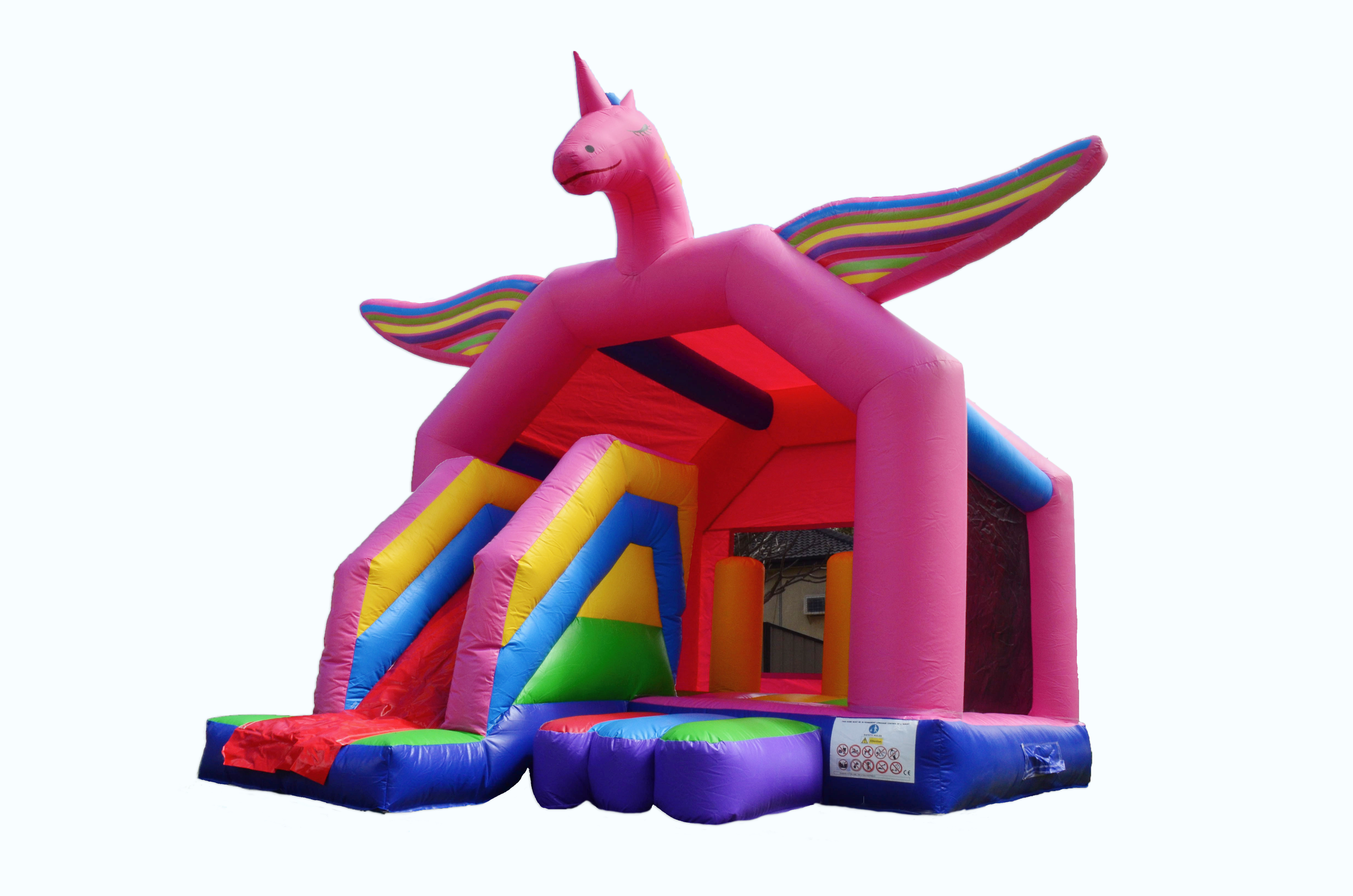 Medium unicorn jumping castle with slide