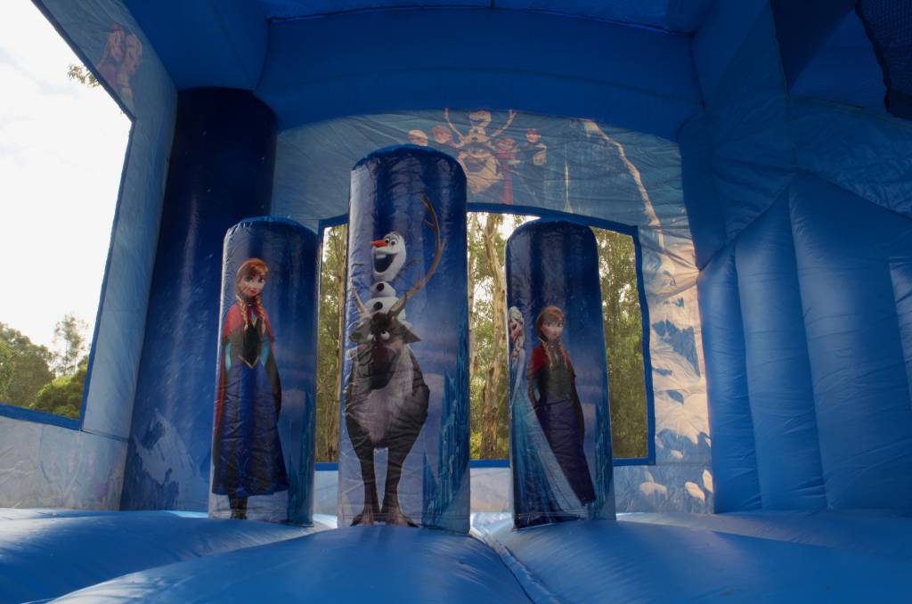 Inflatable poles in Frozen tower castle