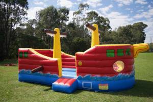 Inflatable pirate ship jumping castle