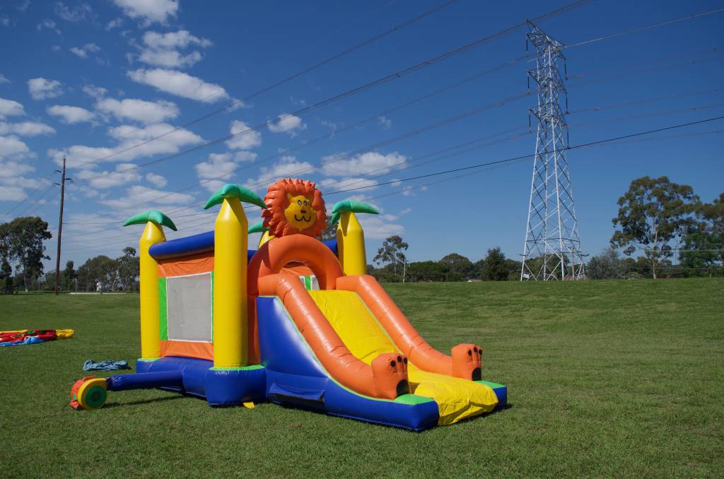 Jungle and lion themed jumping castle