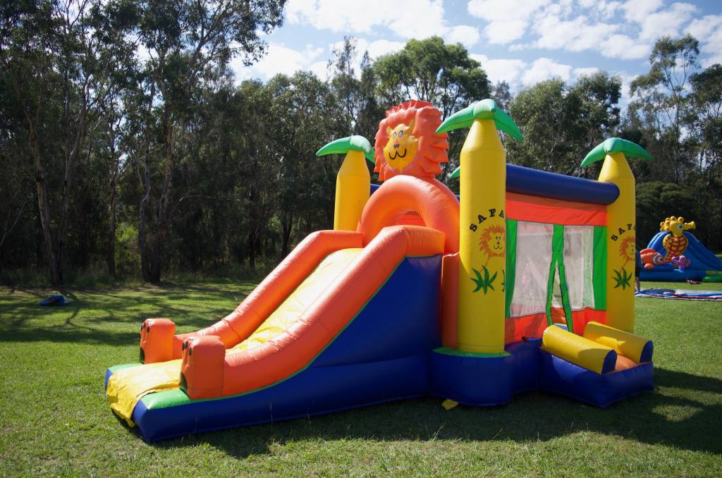 Lion in the jungle jumping castle with slide