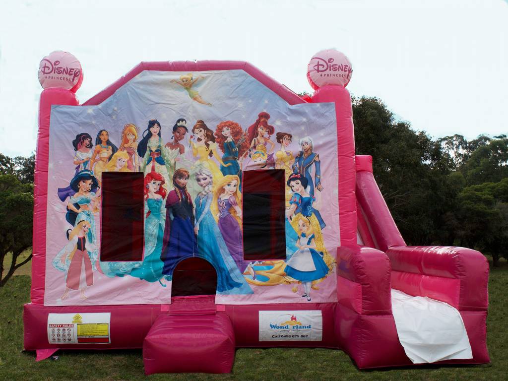 Pink Disney Princess jumping castle hire Sydney