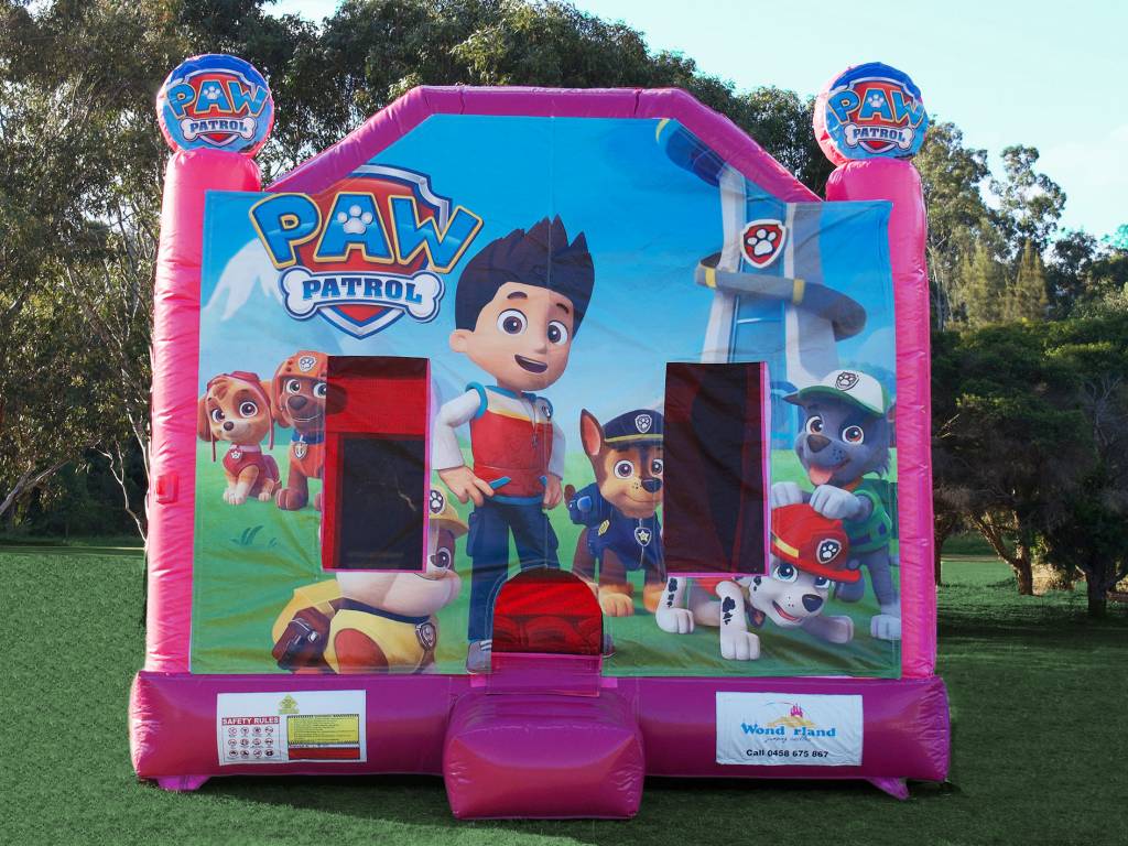 Pink Paw Patrol jumping castle hire