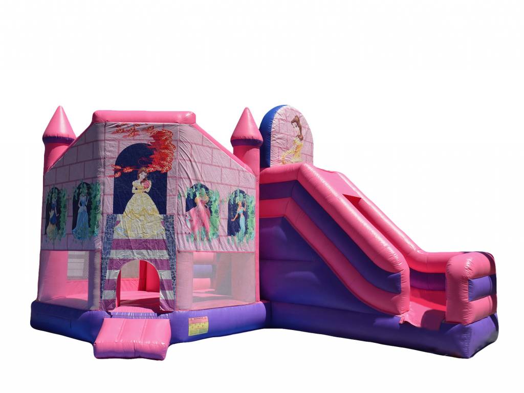 Large Disney Princess jumping castle with slide