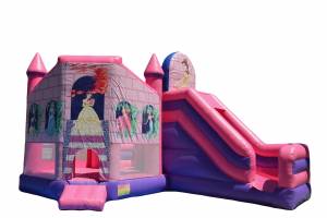 Large Disney Princess jumping castle with slide
