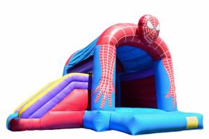 Large Spiderman jumping castle with slide