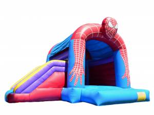 Large Spiderman jumping castle with slide