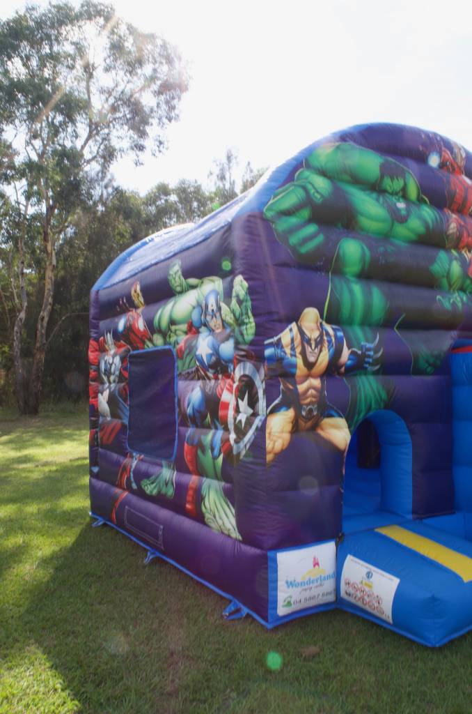 Marvel Superheroes Jumping Castle Hire and Slide Wonderland Jumping