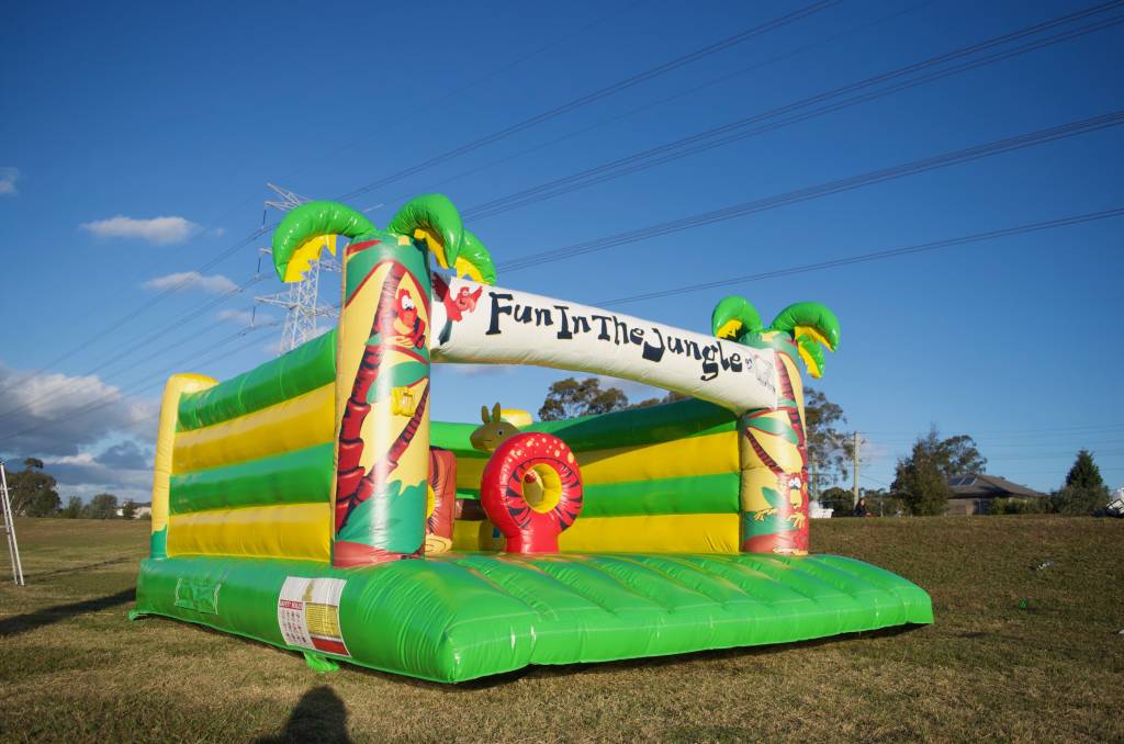 Jumping castle with jungle theme