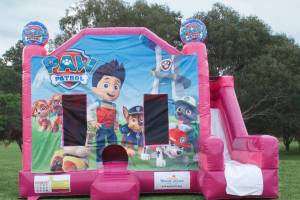 Pink Paw Patrol themed jumping castle