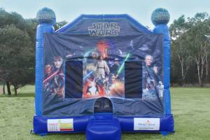 Medium blue Star Wars jumping castle hire