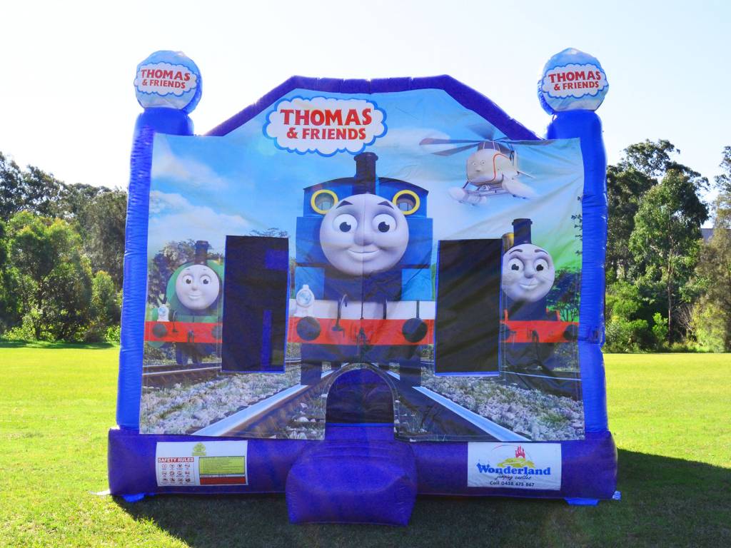 Blue Thomas the Tank Engine jumping castle with no slide