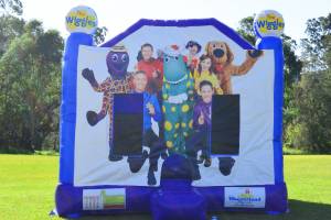 Blue Wiggles jumping castle