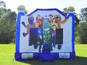 Blue Wiggles jumping castle